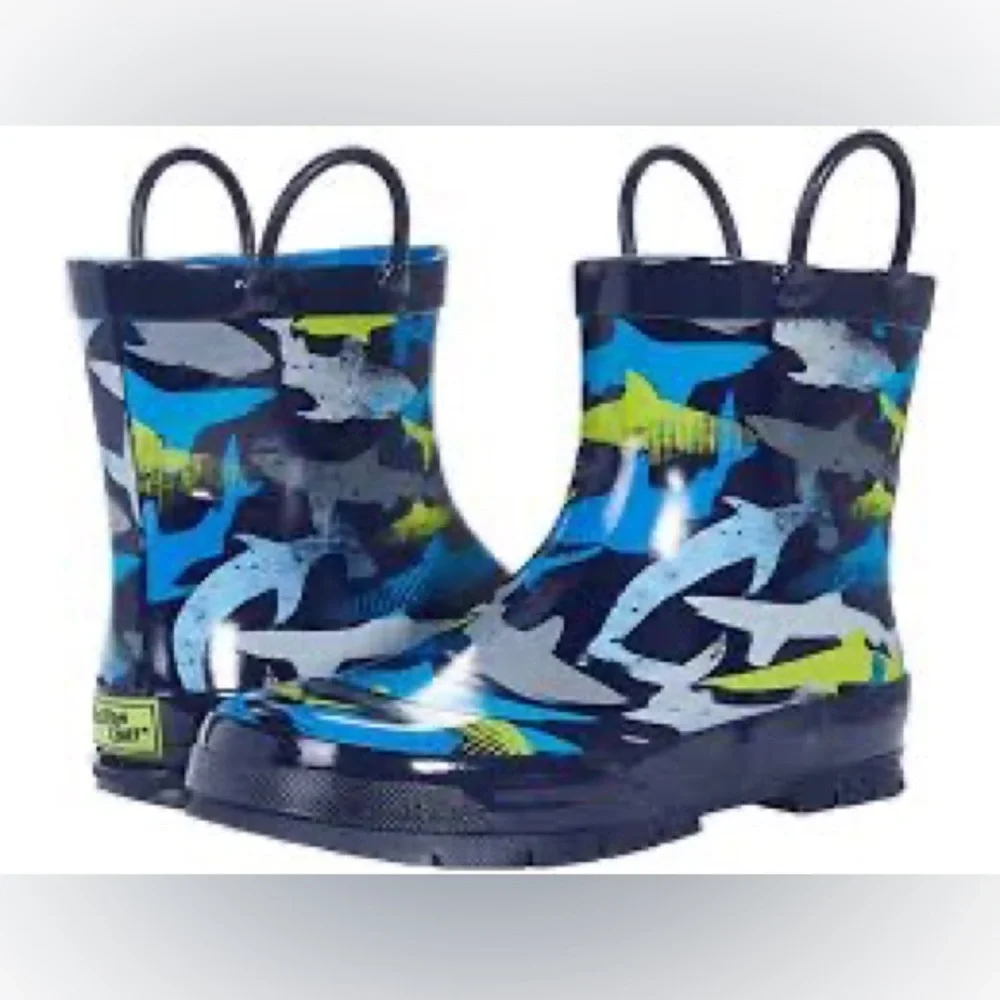 NEW!! western chief boys shorty ankle rain boots blue size 3M Big Boys